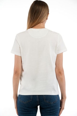 T-shirt - Blanc et orange