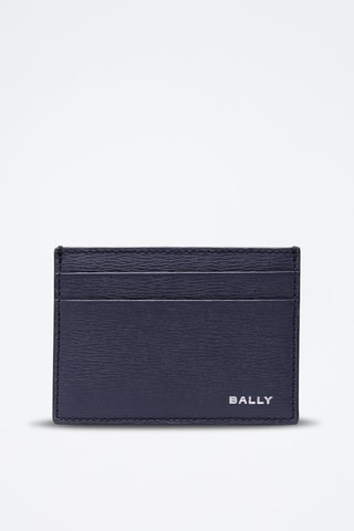 Porte-cartes en cuir - Bleu et argenté