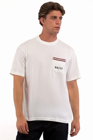 T-shirt - Blanc, noir et marron