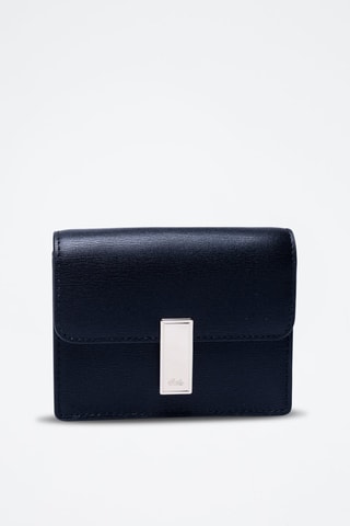 Porte-cartes en cuir - Blanc, noir et argenté