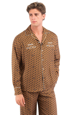 Chemise en soie - Marron