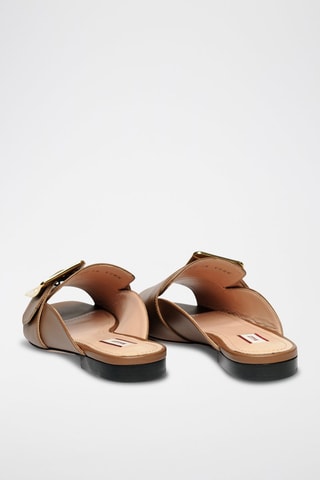 Mules en cuir de veau - Marron