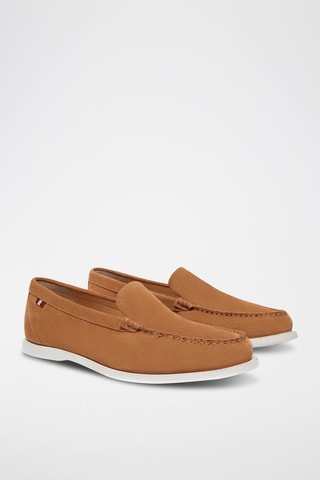 Mocassins en cuir de veau nubuck - Orange