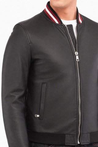 Veste en cuir d'agneau - Noir