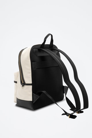 Sac à dos en cuir - Noir et beige