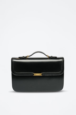 Sac bandoulière en cuir de veau - Noir