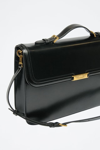 Sac bandoulière en cuir de veau - Noir