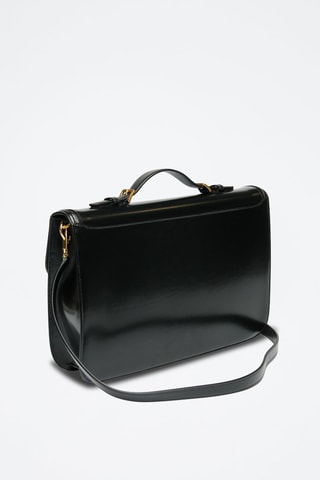 Sac bandoulière en cuir de veau - Noir