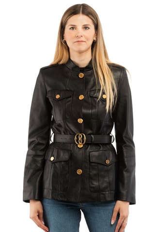 Veste en cuir d’agneau - Noir
