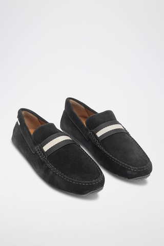 Mocassins en cuir de veau nubuck - Noir