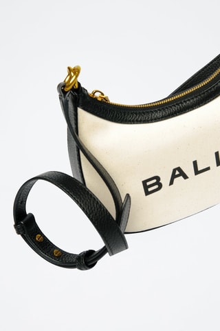 Sac bandoulière en cuir - Beige et noir