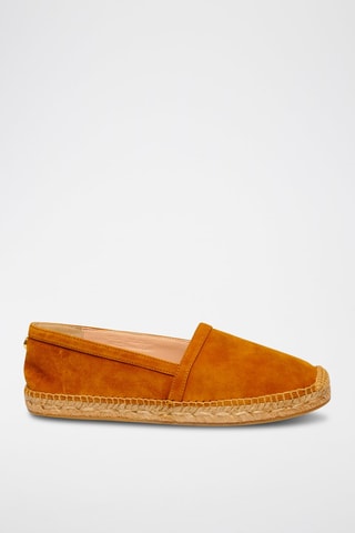 Espadrilles en cuir de chèvre nubuck - Orange