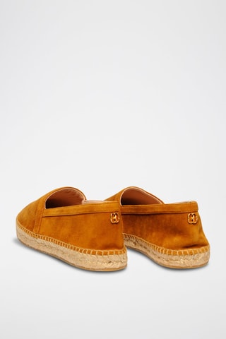 Espadrilles en cuir de chèvre nubuck - Orange