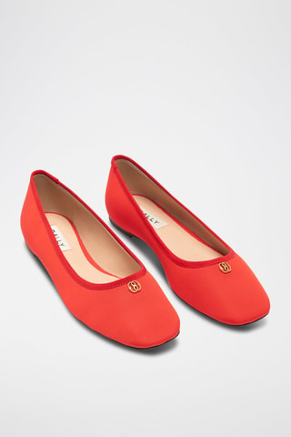 Ballerines en soie - Rouge