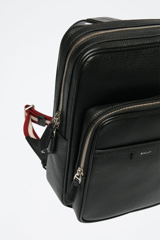 Sac à dos bandoulière en cuir - Noir