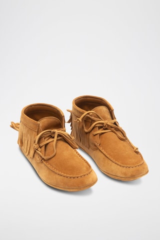 Mocassins en cuir de veau nubuck - Orange