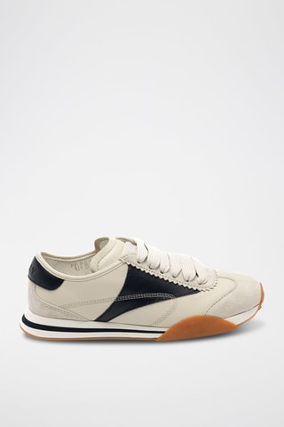 Baskets en cuir de veau nubuck - Bleu