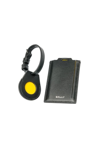 Porte-étiquette en cuir - Noir