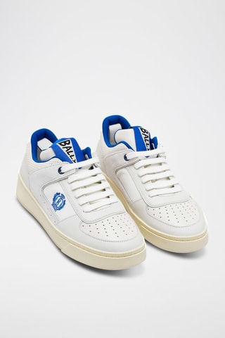 Sneakers en cuir - Blanc et bleu