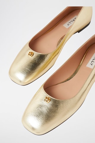 Ballerines en cuir de chèvre - Doré
