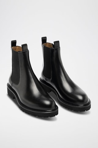 Bottines Chelsea en cuir de veau - Noir