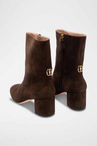 Bottines en cuir de chèvre - Marron foncé