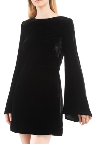 Robe droite en velours - Noir