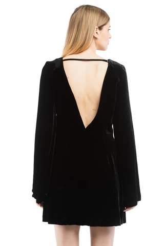 Robe droite en velours - Noir
