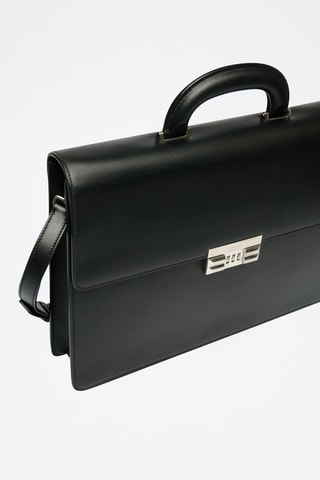 Porte-documents en cuir - Noir