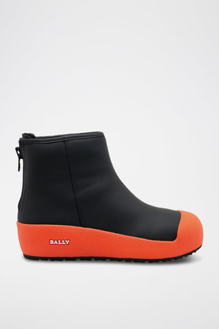 Bottines en cuir - Noir et orange