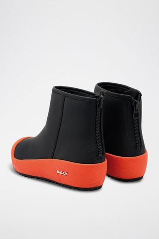 Bottines en cuir - Noir et orange