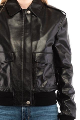 Veste en cuir - Noir