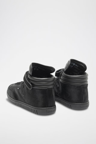 Baskets montantes en cuir de veau - Noir
