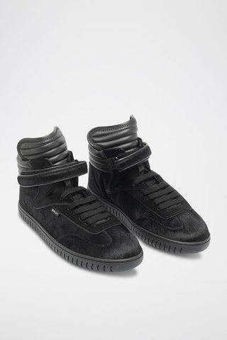 Baskets montantes en cuir de veau - Noir