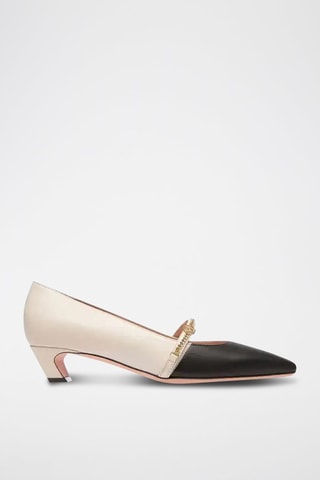 Babies à talons en cuir d’agneau - Noir