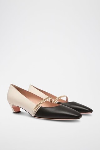 Babies à talons en cuir d’agneau - Noir
