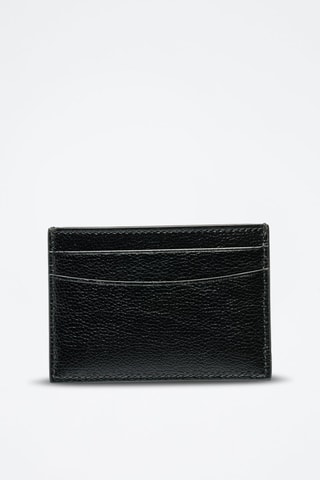 Porte-cartes en cuir - Noir et argenté