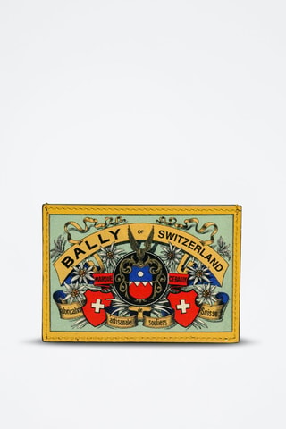 Porte-cartes en cuir - Noir, rouge et jaune