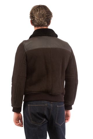 Veste en cuir d’agneau - Marron foncé