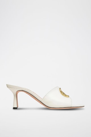 Mules à talons en cuir d’agneau - Beige