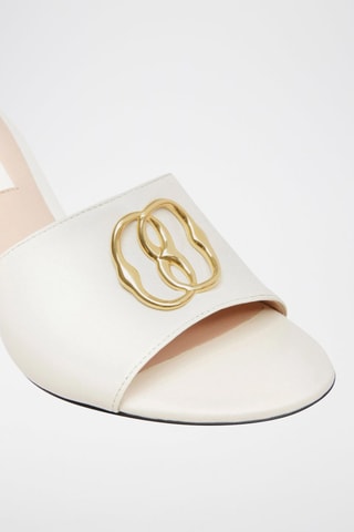 Mules à talons en cuir d’agneau - Beige