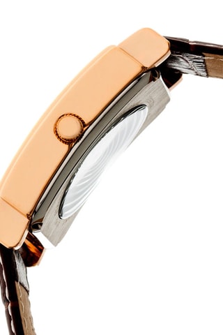 Orologio automatico in pelle Frederick -  Cronografo - Marrone e dorato rosa