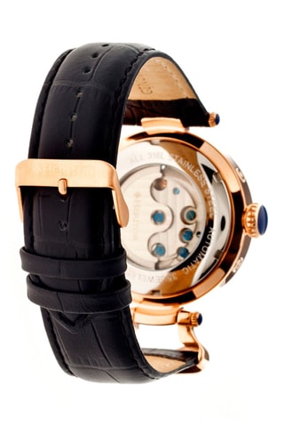 Orologio automatico in pelle Ganzi - Nero e dorato rosa