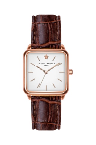 Orologio al quarzo in pelle Bay - Marrone