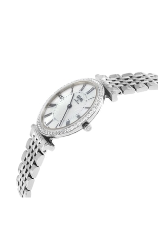 Orologio al quarzo in acciaio - Argentato e bianco