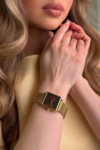 Orologio al quarzo in acciaio Isadora - Dorato