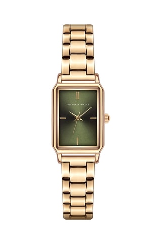 Orologio al quarzo in acciaio - Dorato e verde - Victoria Walls