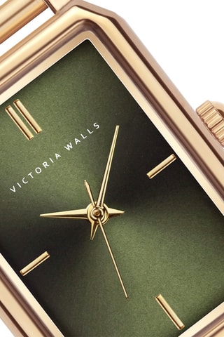 Orologio al quarzo in acciaio - Dorato e verde - Victoria Walls