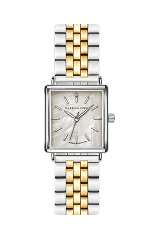 Orologio al quarzo in acciaio, diamante e madreperla Lilou