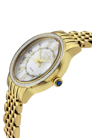 Orologio al quarzo placcato Ion oro giallo, madreperla e diamanti Astor 3